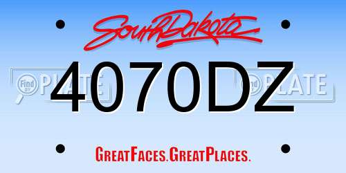 4070DZ South Dakota License Plate