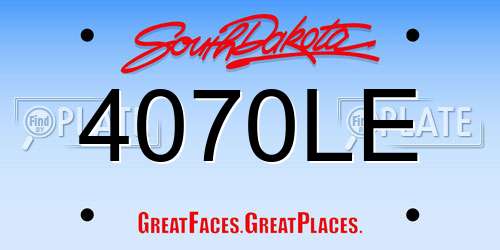 4070LE South Dakota License Plate