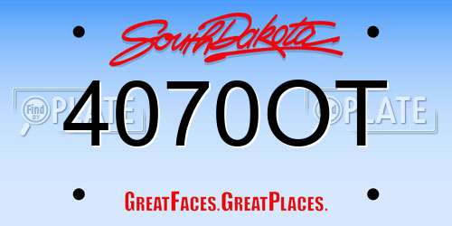 4070OT South Dakota License Plate