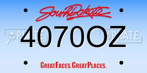4070OZ South Dakota License Plate