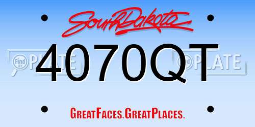 4070QT South Dakota License Plate