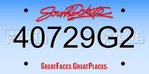 40729G2 South Dakota License Plate