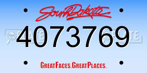 4073769 South Dakota License Plate