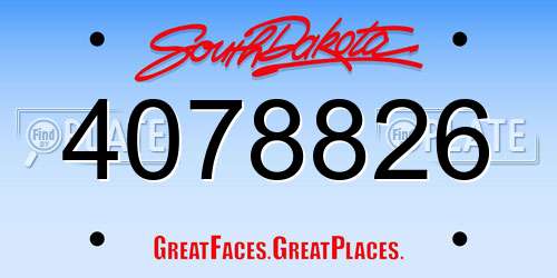 4078826 South Dakota License Plate