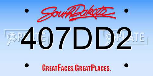 407DD2 South Dakota License Plate