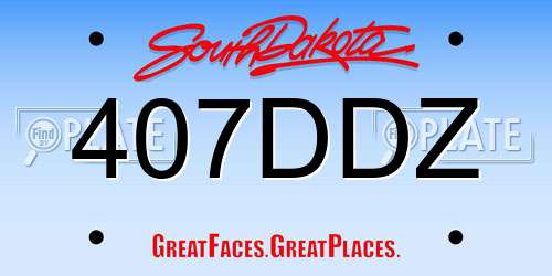 407DDZ South Dakota License Plate