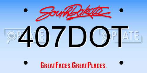 407DOT South Dakota License Plate