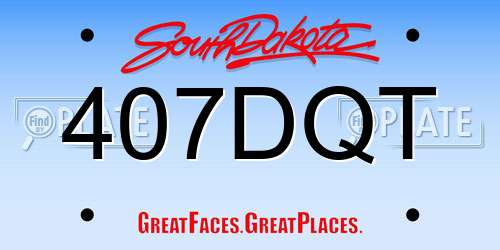 407DQT South Dakota License Plate