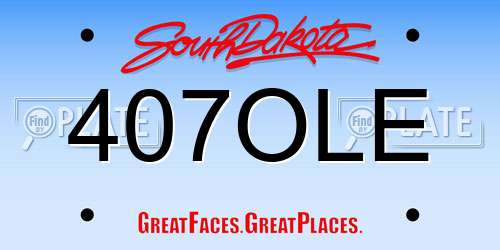 407OLE South Dakota License Plate