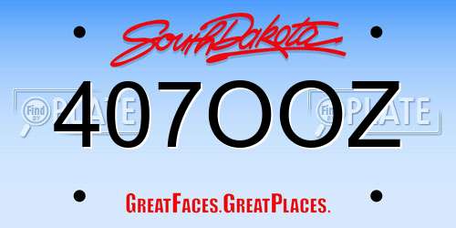 407OOZ South Dakota License Plate