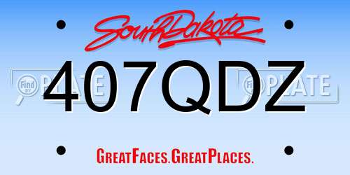 407QDZ South Dakota License Plate