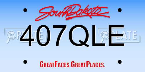 407QLE South Dakota License Plate
