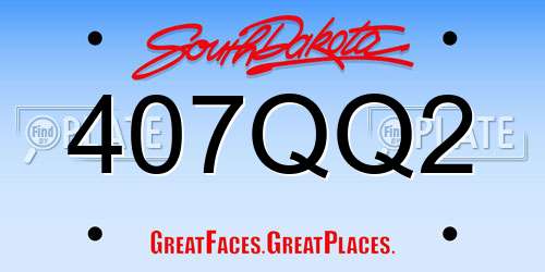 407QQ2 South Dakota License Plate