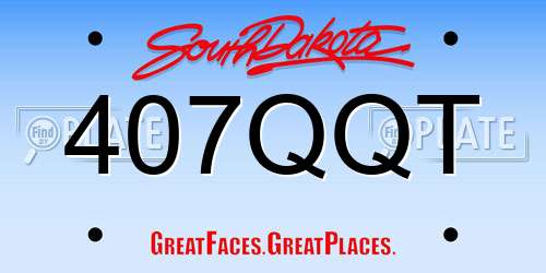 407QQT South Dakota License Plate