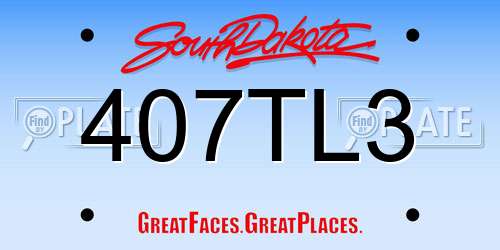 407TL3 South Dakota License Plate