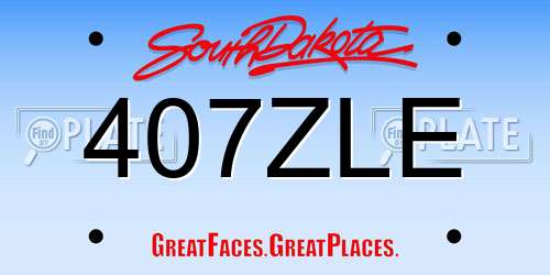 407ZLE South Dakota License Plate