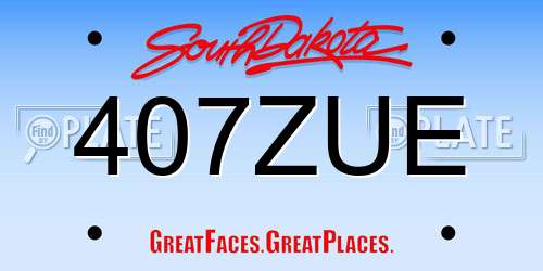 407ZUE South Dakota License Plate
