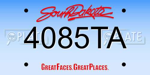 4085TA South Dakota License Plate