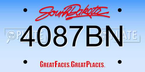 4087BN South Dakota License Plate