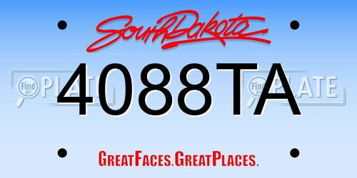 4088TA South Dakota License Plate