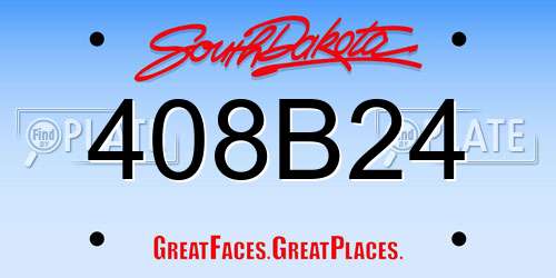 408B24 South Dakota License Plate