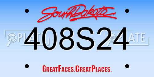 408S24 South Dakota License Plate