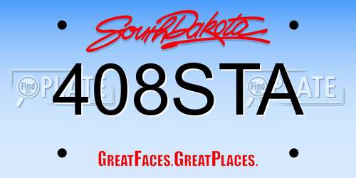 408STA South Dakota License Plate