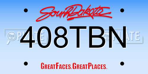 408TBN South Dakota License Plate
