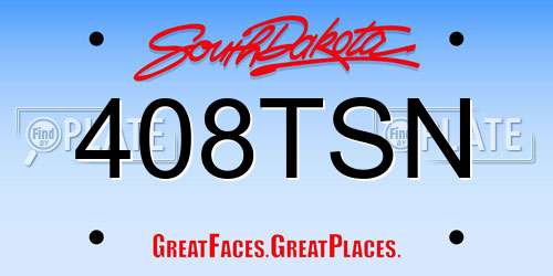 408TSN South Dakota License Plate