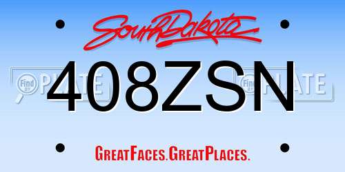 408ZSN South Dakota License Plate