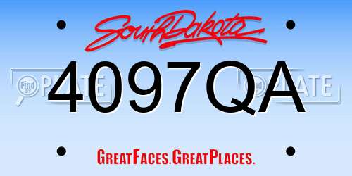 4097QA South Dakota License Plate