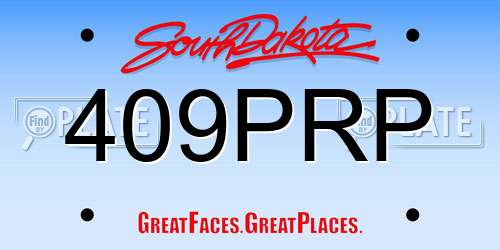 409PRP South Dakota License Plate