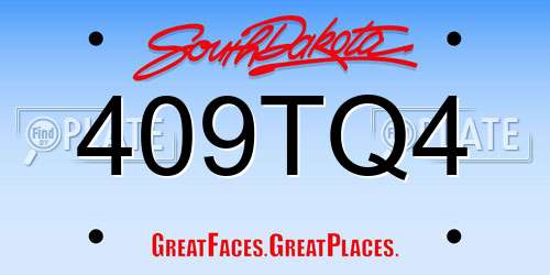 409TQ4 South Dakota License Plate