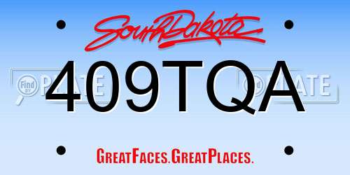 409TQA South Dakota License Plate