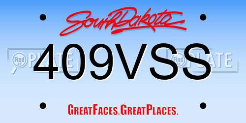 409VSS South Dakota License Plate