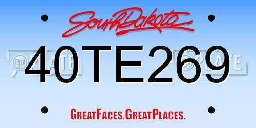 40TE269 South Dakota License Plate