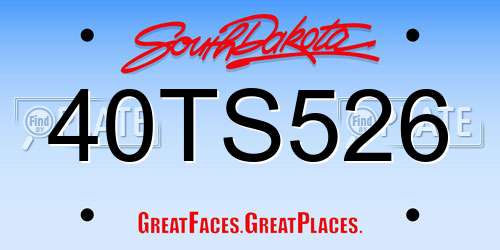 40TS526 South Dakota License Plate