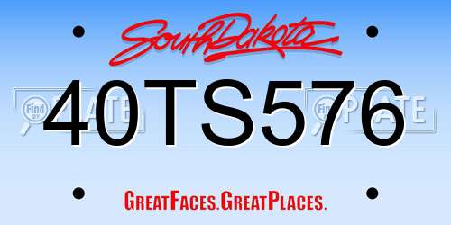 40TS576 South Dakota License Plate