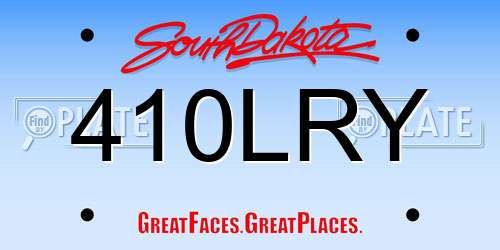 410LRY South Dakota License Plate
