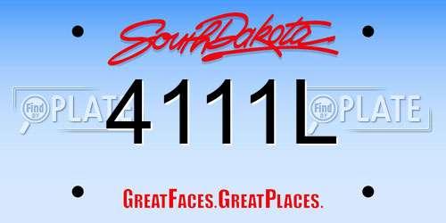 4111L South Dakota License Plate