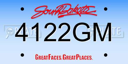 4122GM South Dakota License Plate