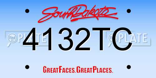 4132TC South Dakota License Plate