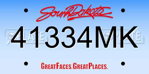 41334MK South Dakota License Plate