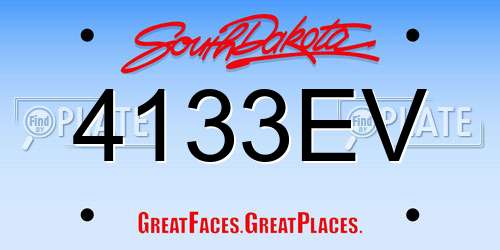 4133EV South Dakota License Plate