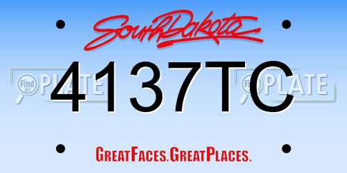 4137TC South Dakota License Plate