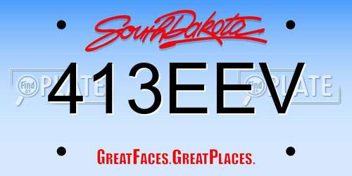 413EEV South Dakota License Plate