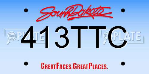413TTC South Dakota License Plate