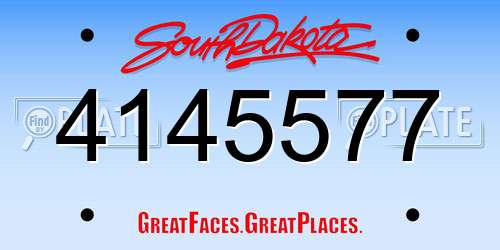 4145577 South Dakota License Plate