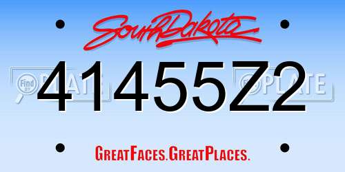 41455Z2 South Dakota License Plate
