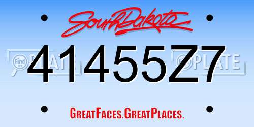 41455Z7 South Dakota License Plate